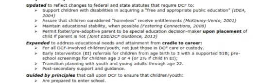 Overview DCF Education Policy for Children Birth Through 22