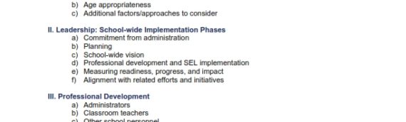Guidelines on Implementing Social and Emotional Learning (SEL) Curricula