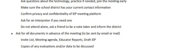 Virtual IEP Meeting – TIPS for Parents